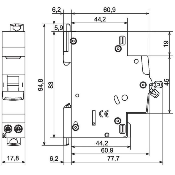 Disjoncteur DX³ 6000 10 kA courbe C 1 module Auto/vis 20A Legrand 1
