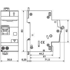 Disjoncteur différentiel DX³ 4500 6 kA courbe C Type AC 2 modules Auto/vis 20A Legrand 2