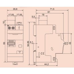 Interrupteur différentiel bipolaire DX³ Type AC vis/vis 40A 30 mA Legrand 1