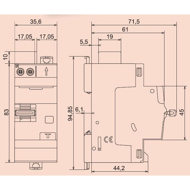 Interrupteur différentiel bipolaire DX³ Type AC vis/vis 63A 30 mA Legrand 1