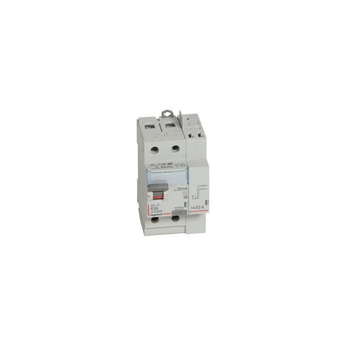 Interrupteur différentiel bipolaire DX³ Type AC vis/auto 63A 30 mA Legrand 3