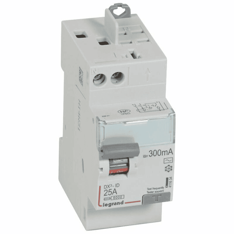 interrupteur différentiel legrand dx3 25a 300ma 2 poles type ac - vis / auto 1
