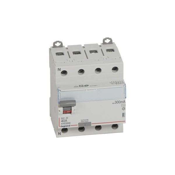 Interrupteur différentiel DX³-ID arrivée haute et départ bas à vis 4P 400V type AC 4 modules 300mA 40A - LEGRAND - 411665 3