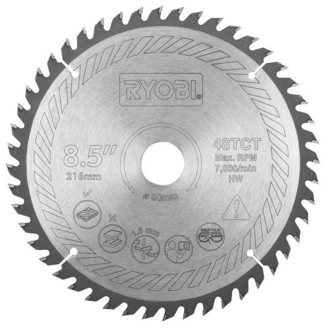 Lame carbure RYOBI pour scie à coupe d'onglets 216mm 48 dents SB216T48A1