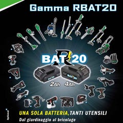 Batterie 20 volt, 2 Amp pour gamme "R-BAT20" 5