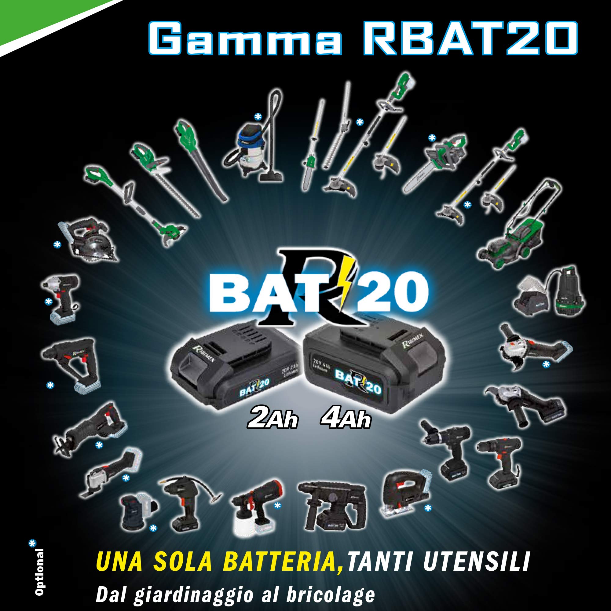 Batterie 20 volt, 4 Amp pour gamme "R-BAT20" 2