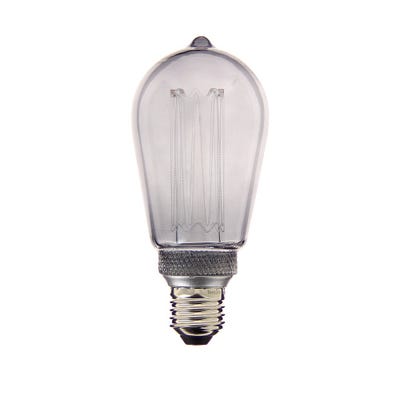 Ampoule LED déco Hologramme Edison au verre fumé, culot E27, 4W cons., 100 lumens, lumière blanc chaud 0