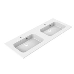 Meuble de salle de bain SORENTO couleur chêne clair 120 cm + plan double vasque STYLE 3