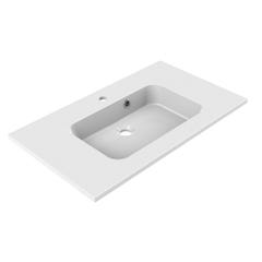 Meuble sous vasque 80 cm NORDIK + vasque en polybéton - simple syphon - blanc ultra mat - 80 x 47,2 x 46 cm 1