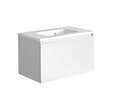 Meuble sous vasque 80 cm NORDIK + vasque en polybéton - simple syphon - blanc ultra mat - 80 x 47,2 x 46 cm