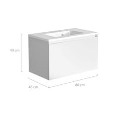 Meuble sous vasque 80 cm NORDIK + vasque en polybéton - simple syphon - blanc ultra mat - 80 x 47,2 x 46 cm 2