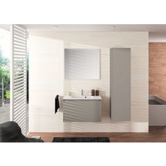 Meuble de salle de bain NORDIK gris ultra mat 80 cm + plan vasque STYLE 1
