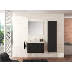 Meuble de salle de bain NORDIK noir ultra mat 80 cm + plan vasque STYLE 2