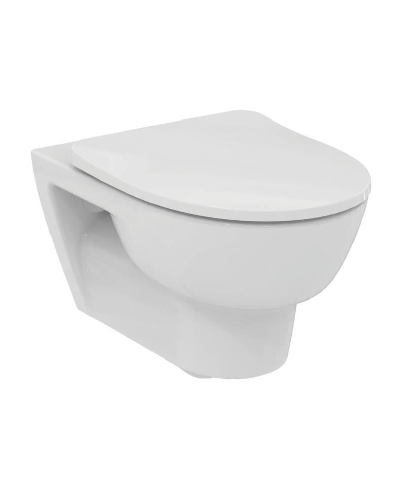 IDEAL STANDARD Pack complet WC suspendu sans bride Giovo - Bâti autoportant + abattant FDC + plaque de commande