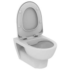IDEAL STANDARD Pack complet WC suspendu sans bride Giovo - Bâti autoportant + abattant FDC + plaque de commande 3