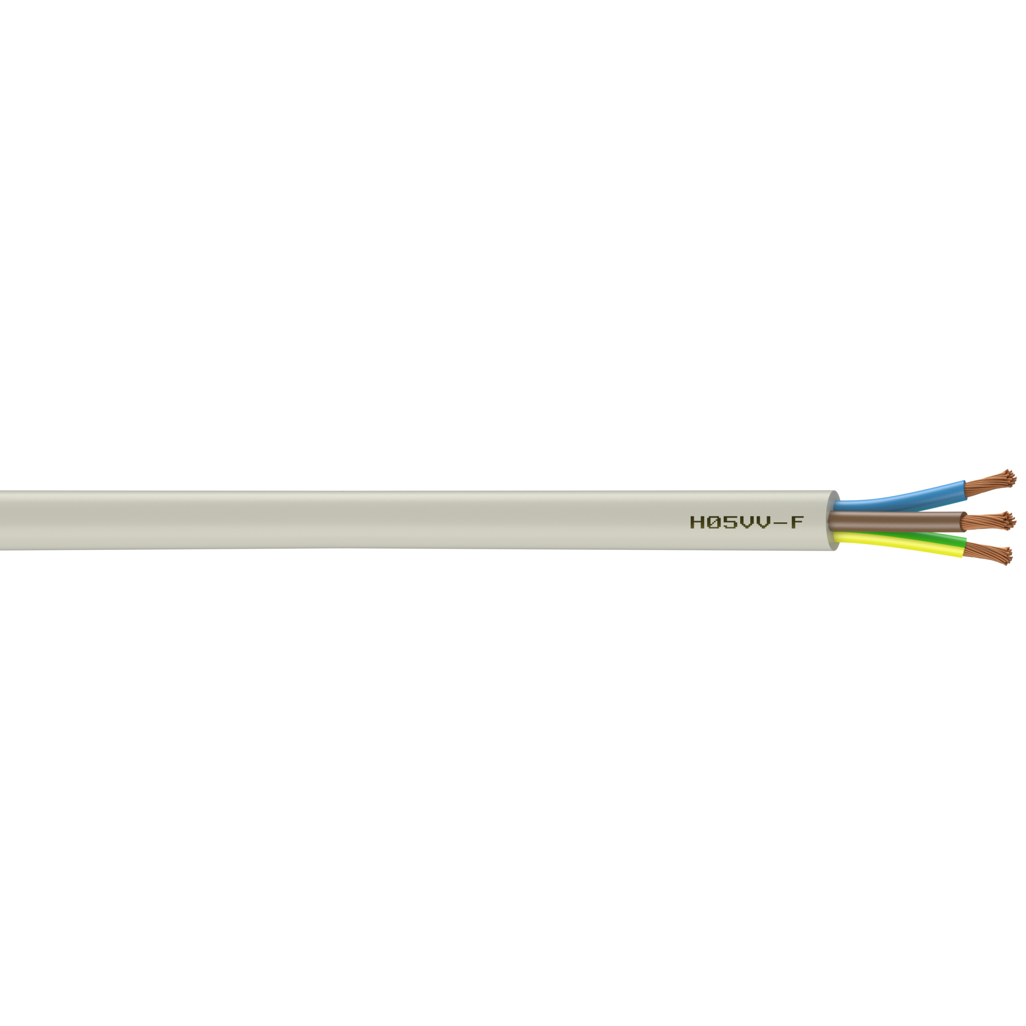 Câble électrique 3 G 2.5 mm² ho5vvf L.3 m, blanc 0