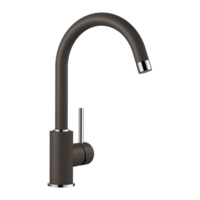 Blanco Mitigeur MIDA en Silgranit avec col de cygne orientable à 360°, Café (519423)