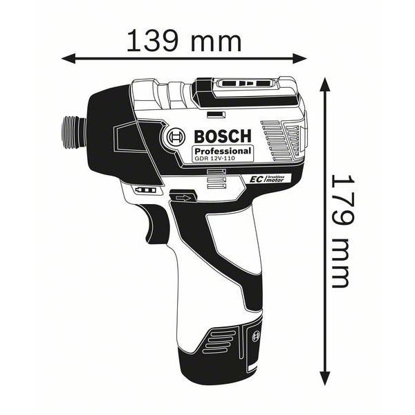 Bosch - Visseuse à chocs 12 V couple 110Nm sans batterie ni chargeur - GDR 12V-110 Professional Bosch Professional 1