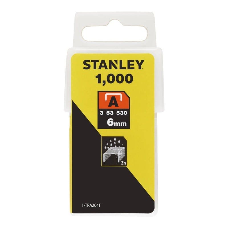 Boîte de 1000 agrafes type A 6mm STANLEY 1-TRA204T 2