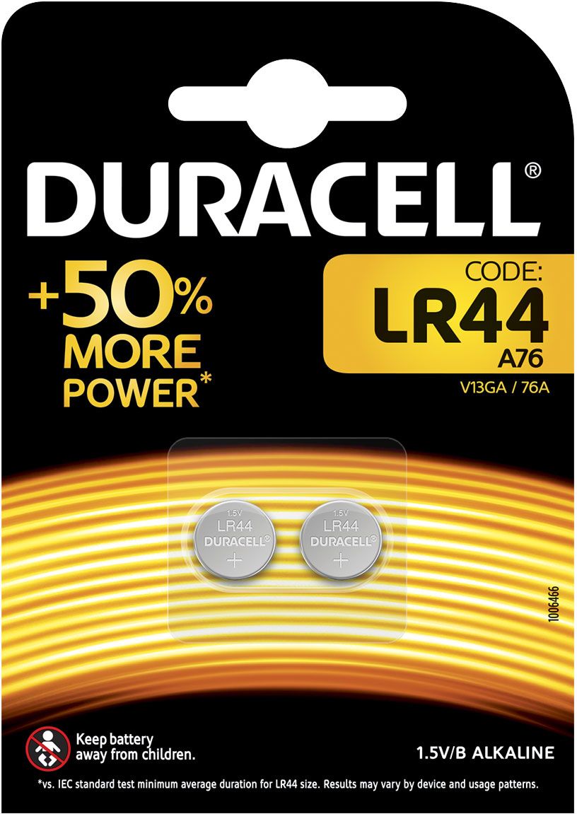 Pack Blister De 2 Pile Alcaline Duracell Type Lr44 1.5v