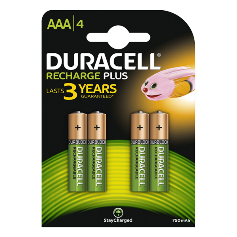 Piles Rechargeables DURACELL 5000394090231 1, 2 V 750 mAh AAA (4 pcs) Vert