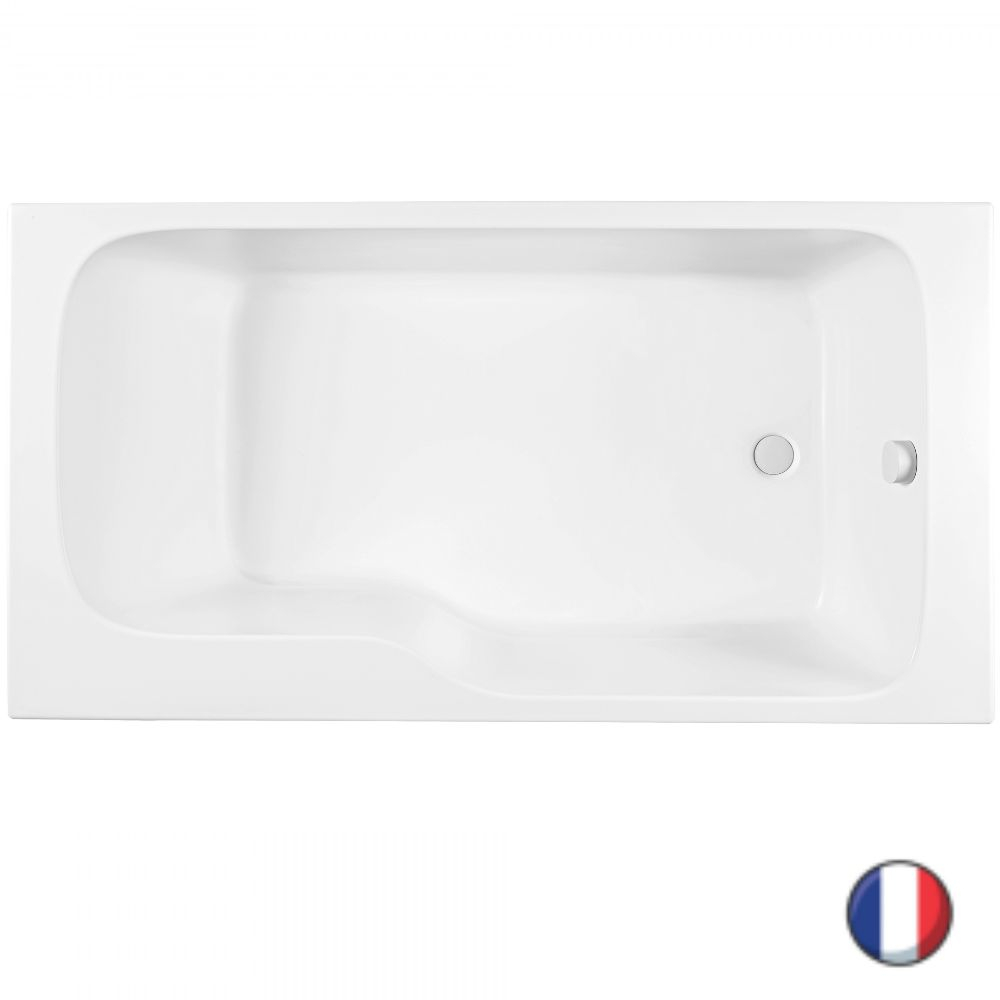 Baignoire bain douche JACOB DELAFON Malice, Acrylique renforcé Blanc brillant, 170 X 90 version droite