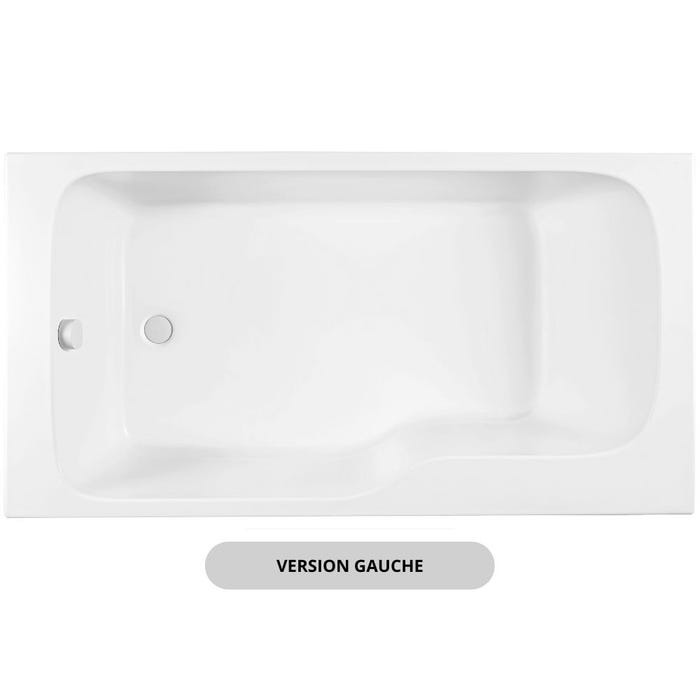 Baignoire bain douche JACOB DELAFON Malice, version gauche | Blanc brillant 170 x 90 2