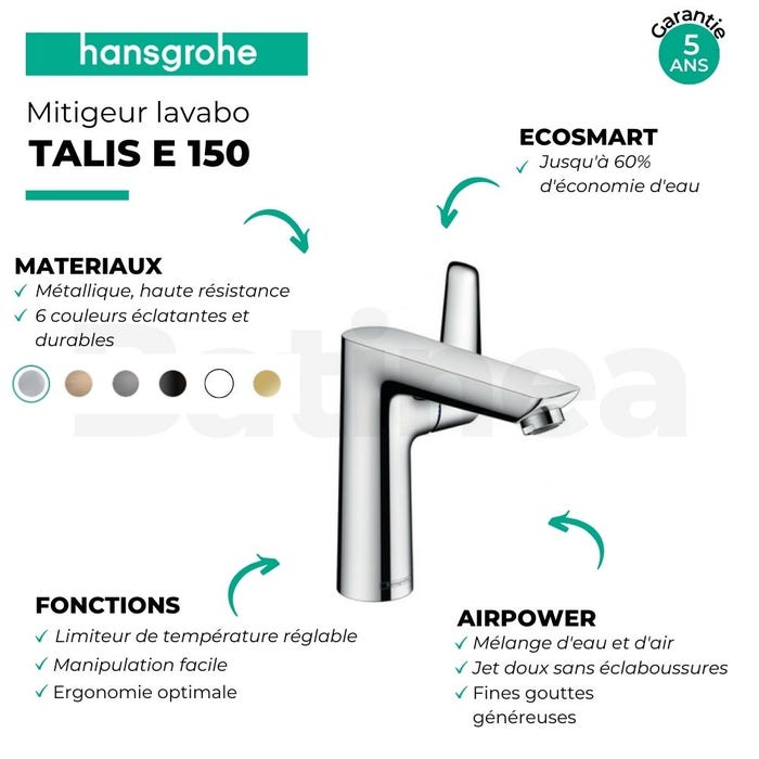 HANSGROHE Mitigeur lavabo Talis E 150 chrome 3