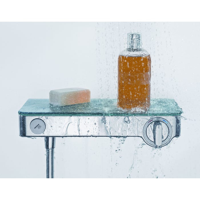 Mitigeur thermostatique douche Shower Tablet Select 300 - Chromé - finition de l'étagère blanche 2