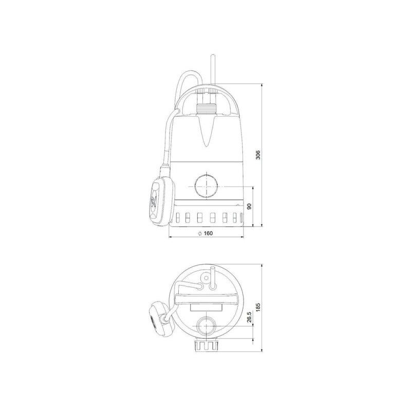 Pompe de relevage 380w avec flotteur réglable - Grundfos UNILIFT CC7 A1 2