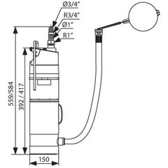 Pompe immergée 1050W 3 m³/h SBA 3-45 AW Grundfos 1