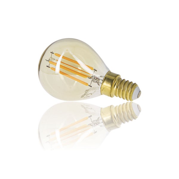 Ampoule LED (P45) / Vintage au verre ambré, culot E14, 3,8W cons. (30W eq.), 350 lumens, lumière blanc chaud 3