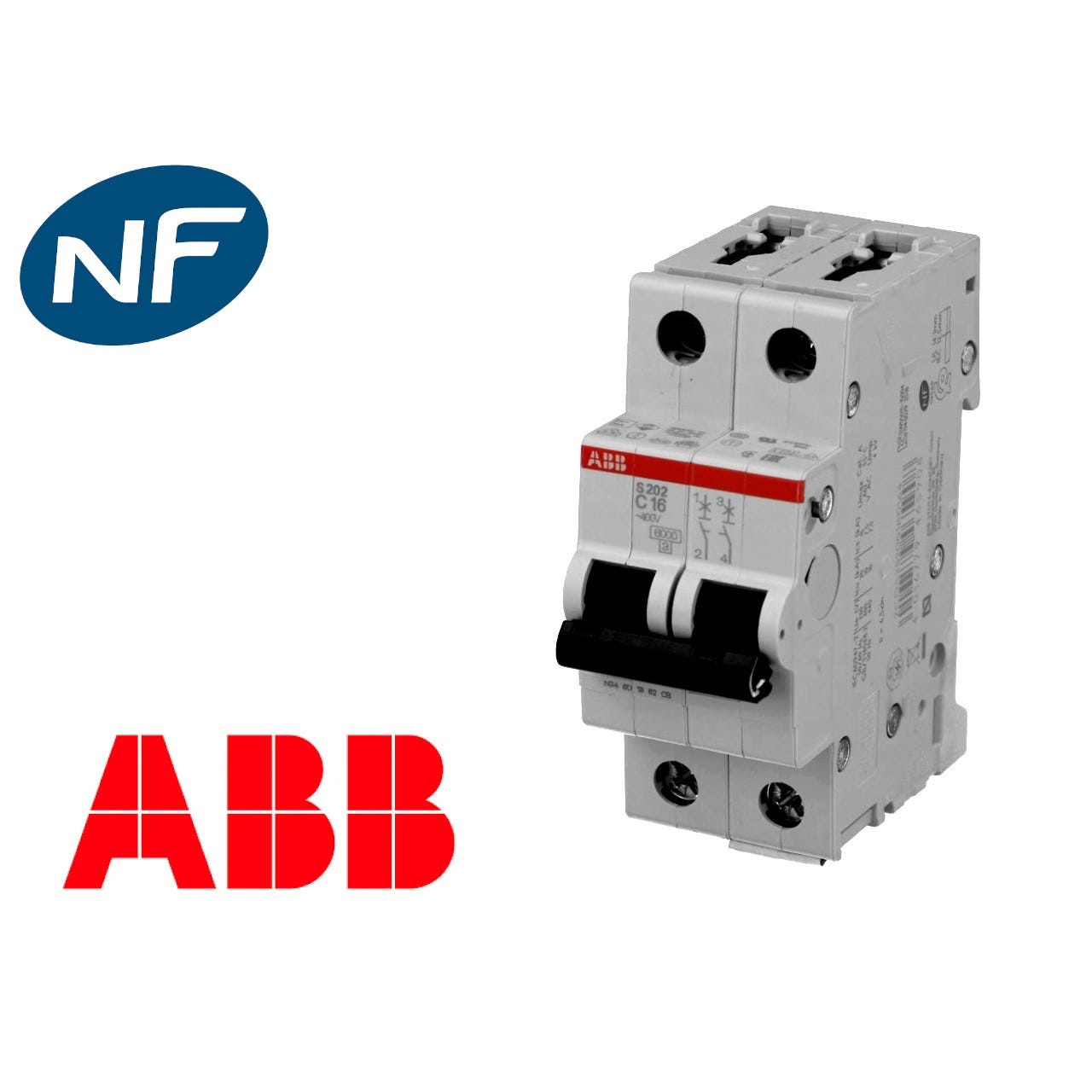 Disjoncteur Modulaire ABB 10A 2P S202-C10 1