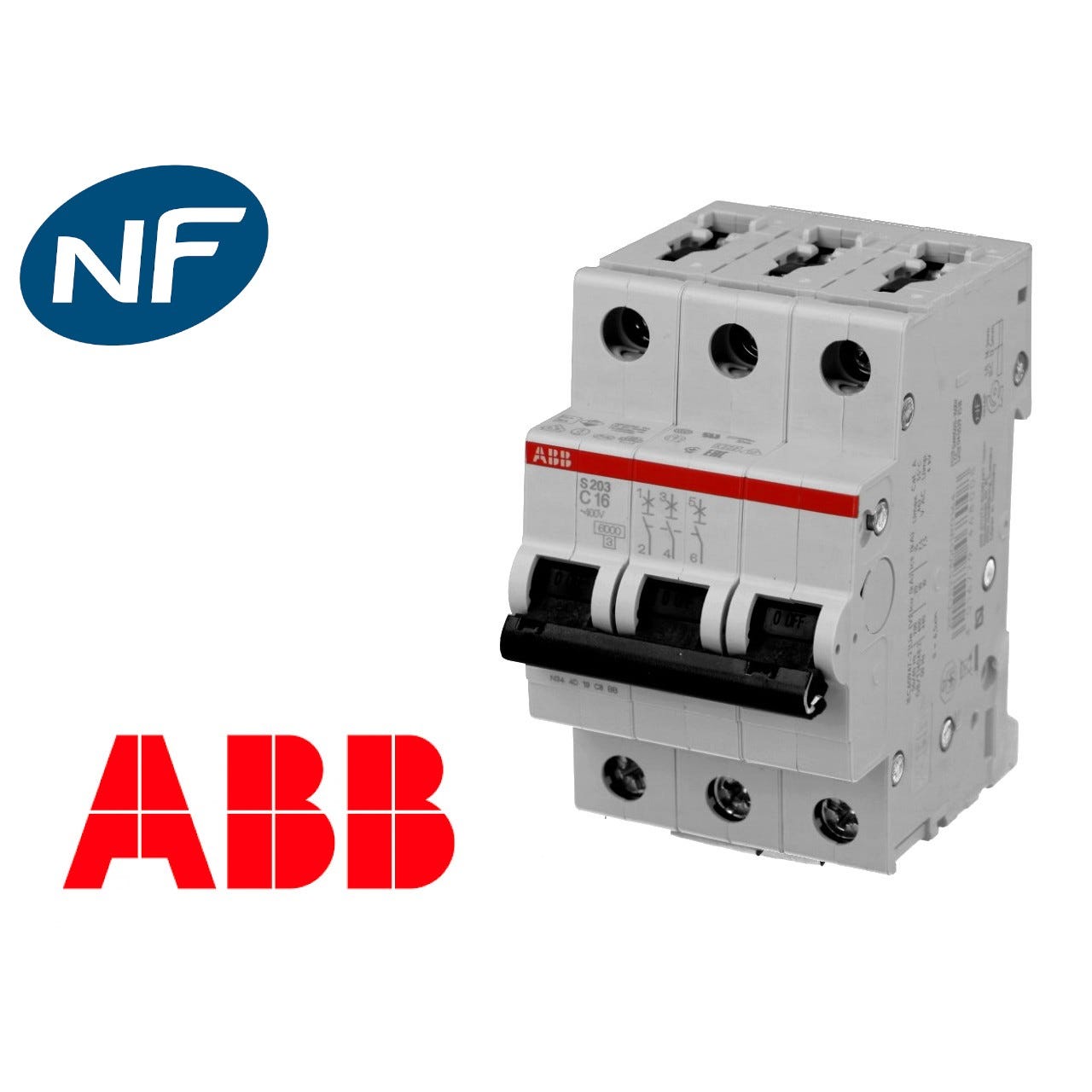 Disjoncteur Modulaire ABB 10A 3P S203-C10 1
