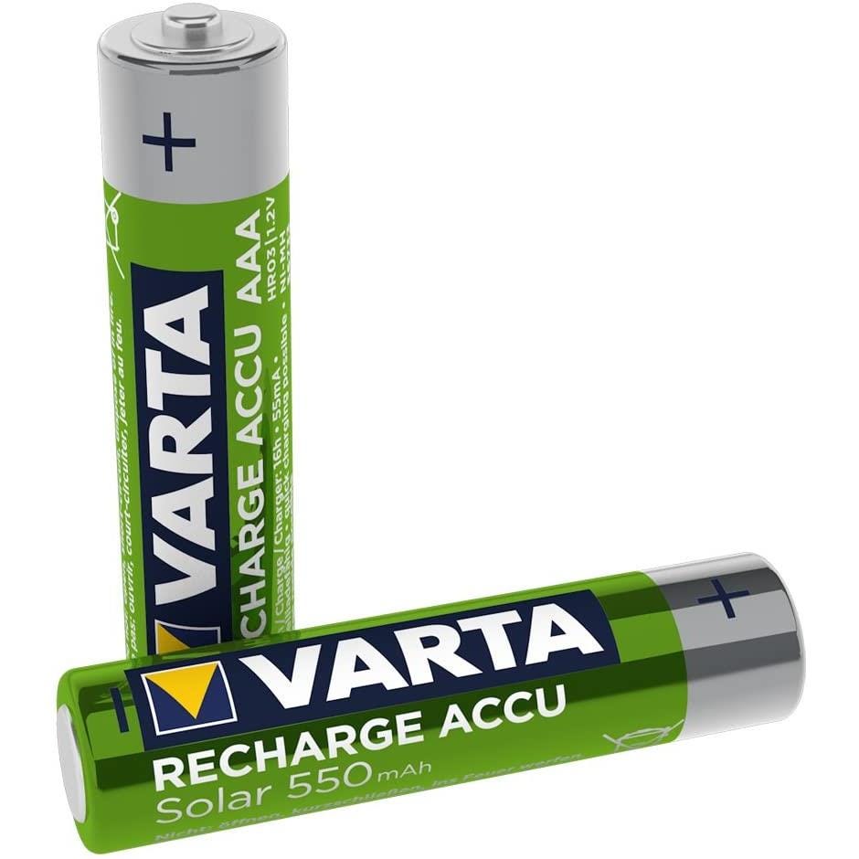 VARTA Lot de 2 piles rechargeables Varta Accu Solar type AAA 1,2V 550mAh (R03) 2
