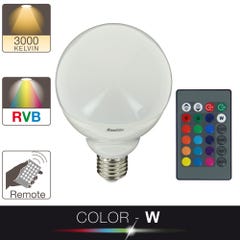 Ampoule LED Color - W, couleurs changeantes, culot E27, 11W cons. (75W eq.), lumière blanc chaud ou RVB 1