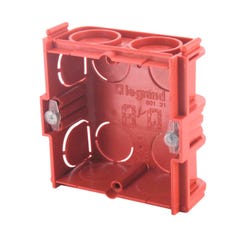 Boîte de maçonnerie Batibox carrée - 1 poste - 30 mm - rouge LEGRAND 0