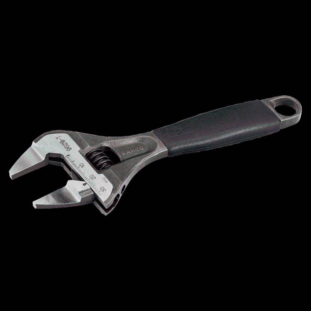 Clé à molette à écrou central et mâchoire fine ERGO avec manche en caoutchouc 218 mm ouverture 38 mm 9031-T Bahco