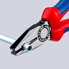 Pince universelle en acier spécial pour outils, tête polie, poignées à gaine en plastique, Long. : 180 mm, Capacité de coupe du Ø du fil dur 2,2 mm 8