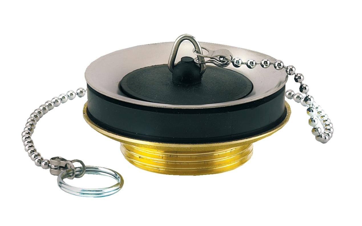 Bonde de lavabo laiton avec bouchon noir D40 chromé - VALENTIN - 11530000000