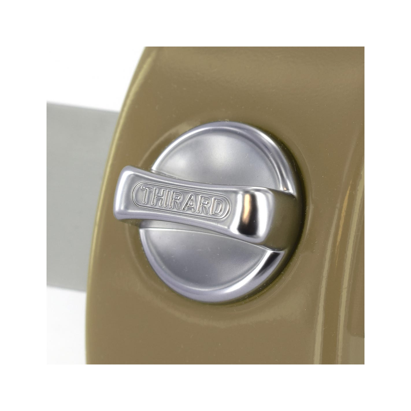 THIRARD - Verrou à bouton Design 5 pour porte d'entrée, cylindre 45mm, acier, 3 clés, bronze 3