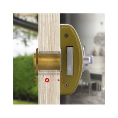 THIRARD - Verrou à bouton Design 5 pour porte d'entrée, cylindre 45mm, acier, 3 clés, bronze 4