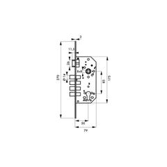 THIRARD - Boitier de serrure encastrable à cylindre pour porte d'entrée, axe 50mm, bouts carrés, 4pts, nickelé, rosace fermée 1