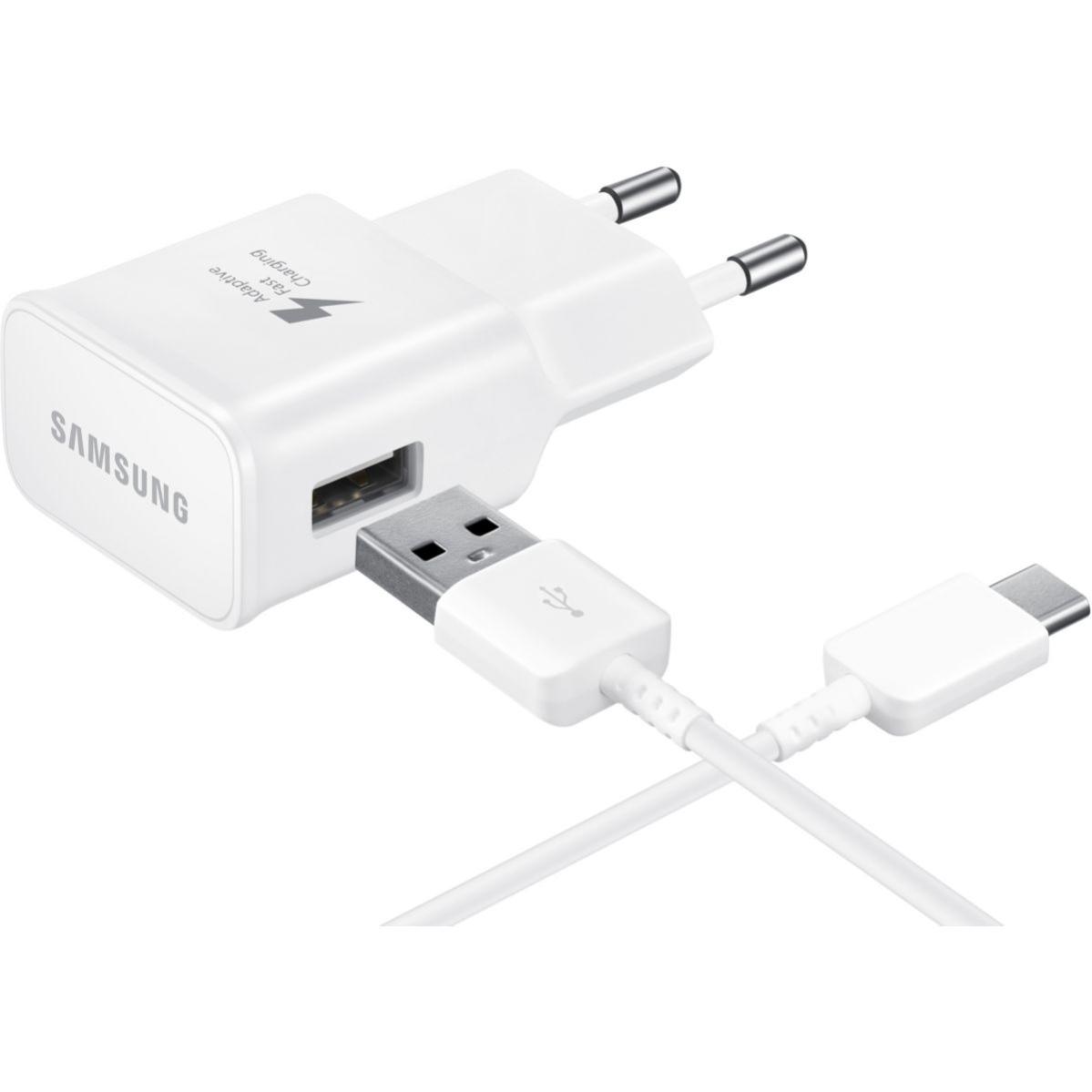 Chargeur secteur SAMSUNG 2A 15W + Cable USB C - Blanc