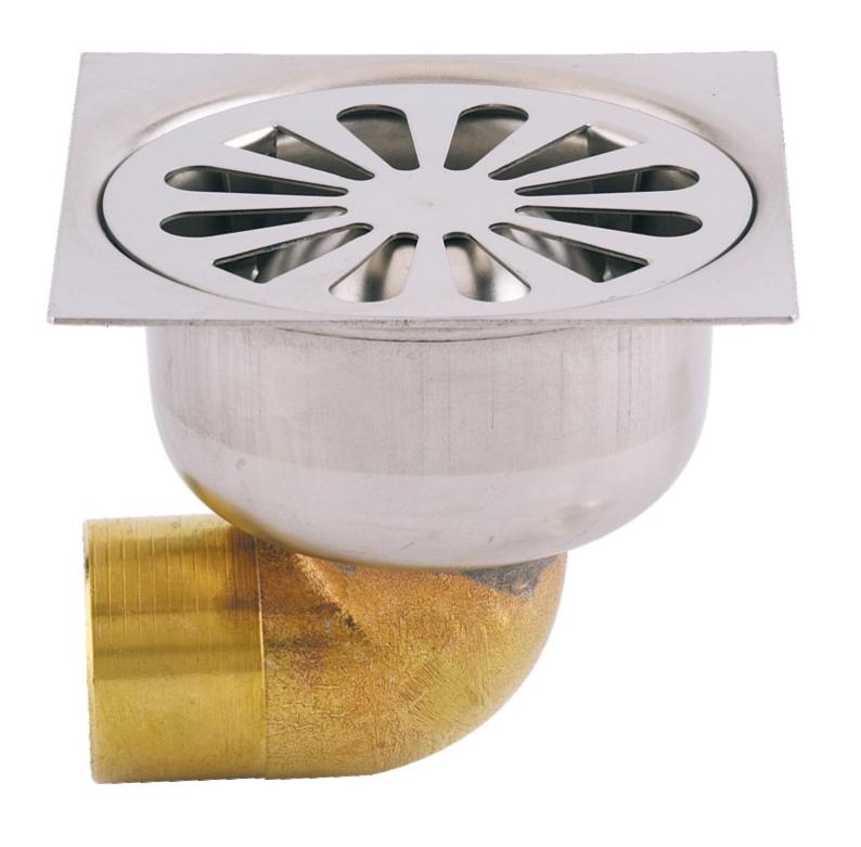 Siphon de sol grille inox sortie horizontale 100x100 D90 - VALENTIN - 00 460100 000 00