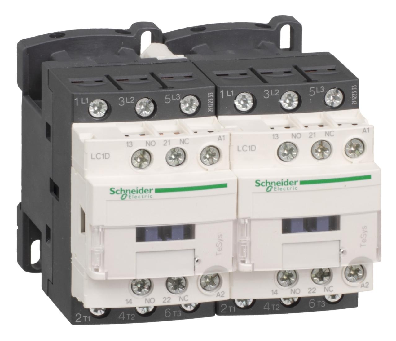 contacteur inverseur - tesys d - 9a - 1f+1o - 24v ac - schneider electric lc2d09b7