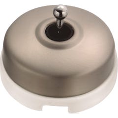 FONTINI- DIMBLER - Interrupteur Va & Vient Porcelaine Blanche Coque Nickel Satiné Réf. 60308513 0