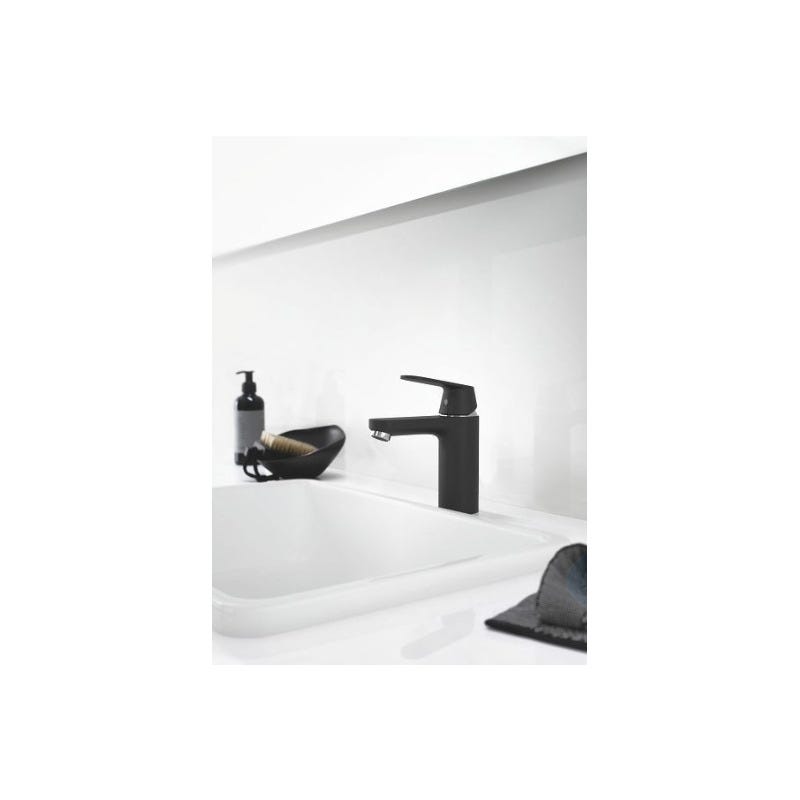 Grohe Eurosmart Cosmopolitan Mitigeur monocommande lavabo, taille M, noir mat/pièces chromées (23327KW0) 1