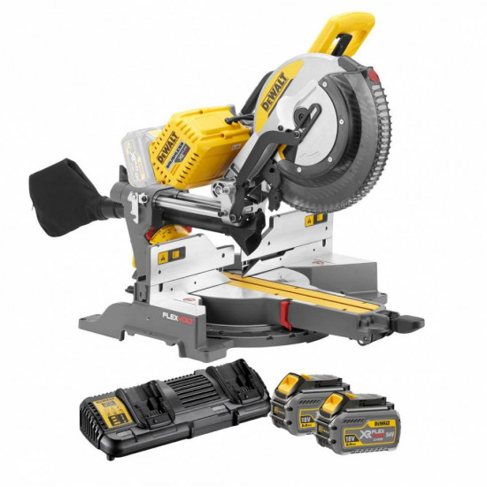 Scie à onglets radiale 2 x x54v dewalt xr flexvolt ø305mm + 2 batteries 54v - dhs780t2a