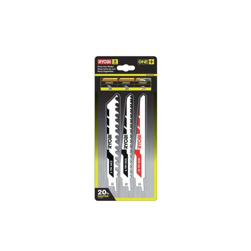 Lot de 3 lames RYOBI OnePlus spéciales scie sabre sans fil RAK3RBWM